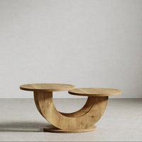 Table basse gigogne 2 plateaux effet chêne