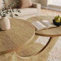 Table basse gigogne 2 plateaux effet chêne