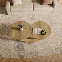 Table basse gigogne 2 plateaux effet chêne