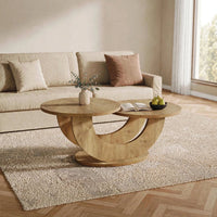 Table basse gigogne 2 plateaux effet chêne