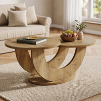 Table basse gigogne 2 plateaux effet chêne