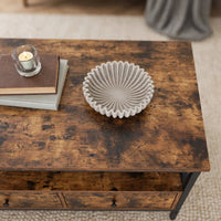 Table basse industrielle 2 tiroirs
