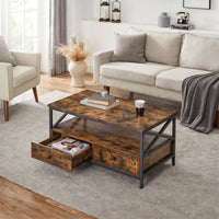 Table basse industrielle 2 tiroirs