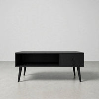 Table basse noire avec tiroir