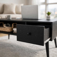 Table basse noire avec tiroir