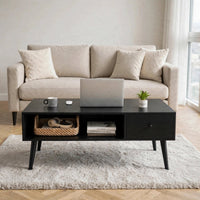 Table basse noire avec tiroir