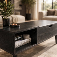 Table basse relevable avec rangement