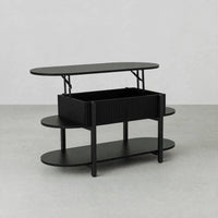 Table basse relevable ovale noire