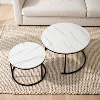 Tables gigognes rondes effet marbre