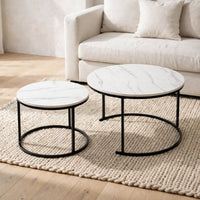 Tables gigognes rondes effet marbre
