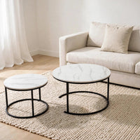 Tables gigognes rondes effet marbre