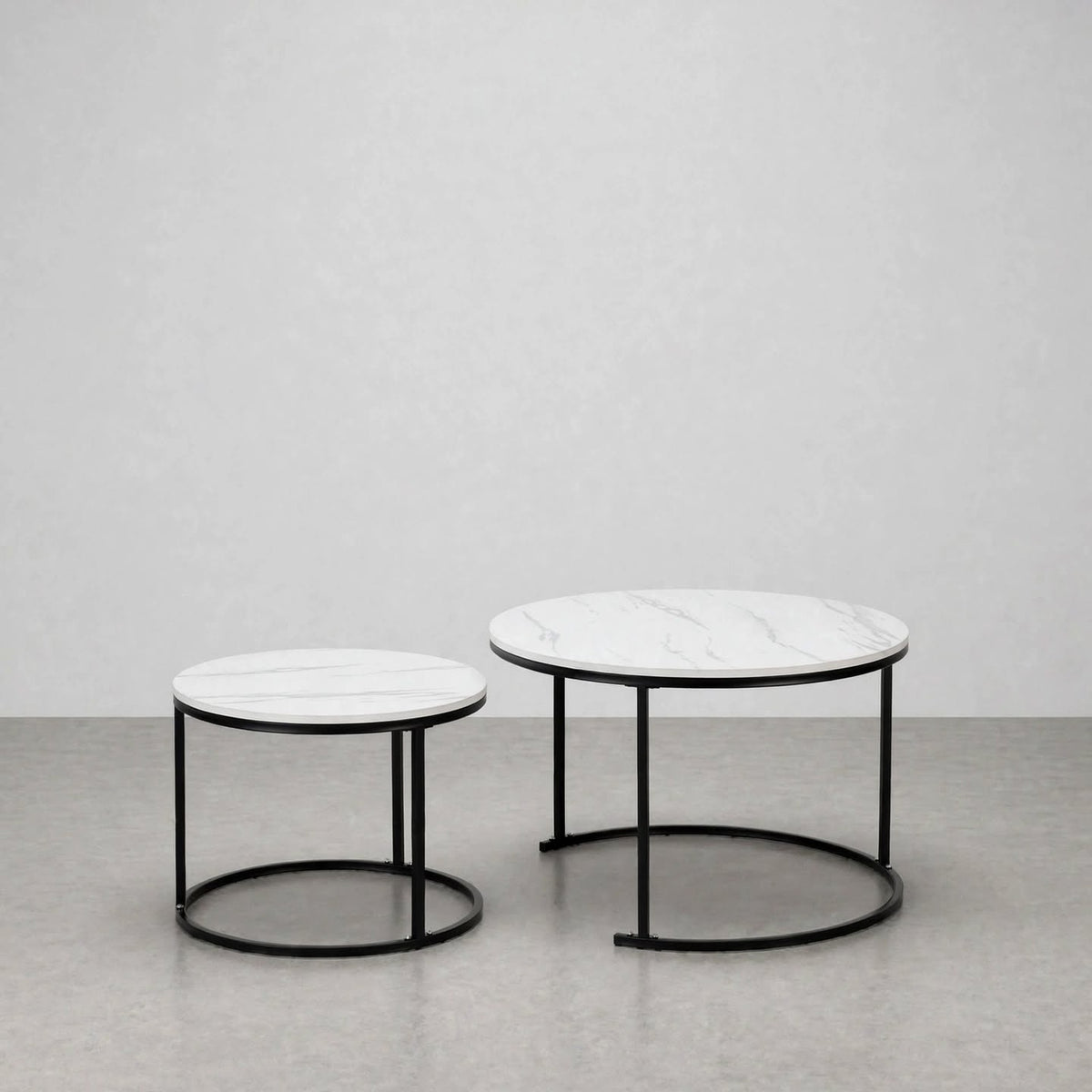 Tables gigognes rondes effet marbre